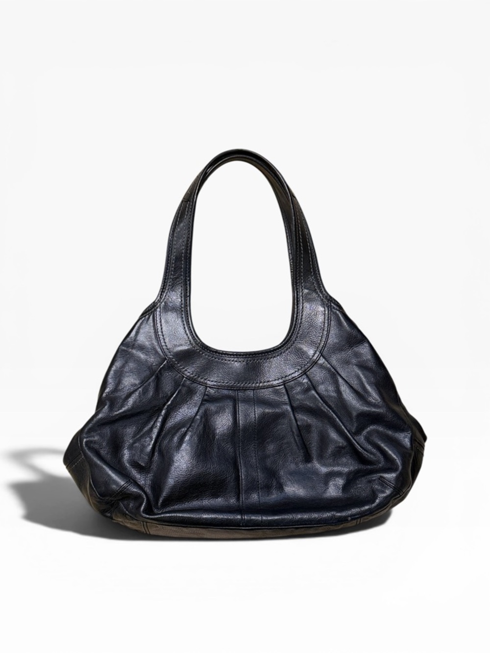 COACH Madison Pinnacle Black Leather Maggie Shoulder Bag 12248 - Picture 3 of 16
